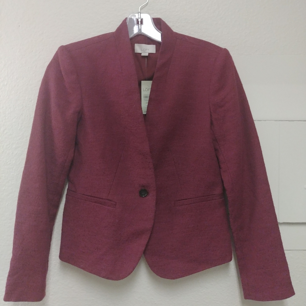 NWT Ann Taylor Loft Cranberry Jacket/Blazer 00P